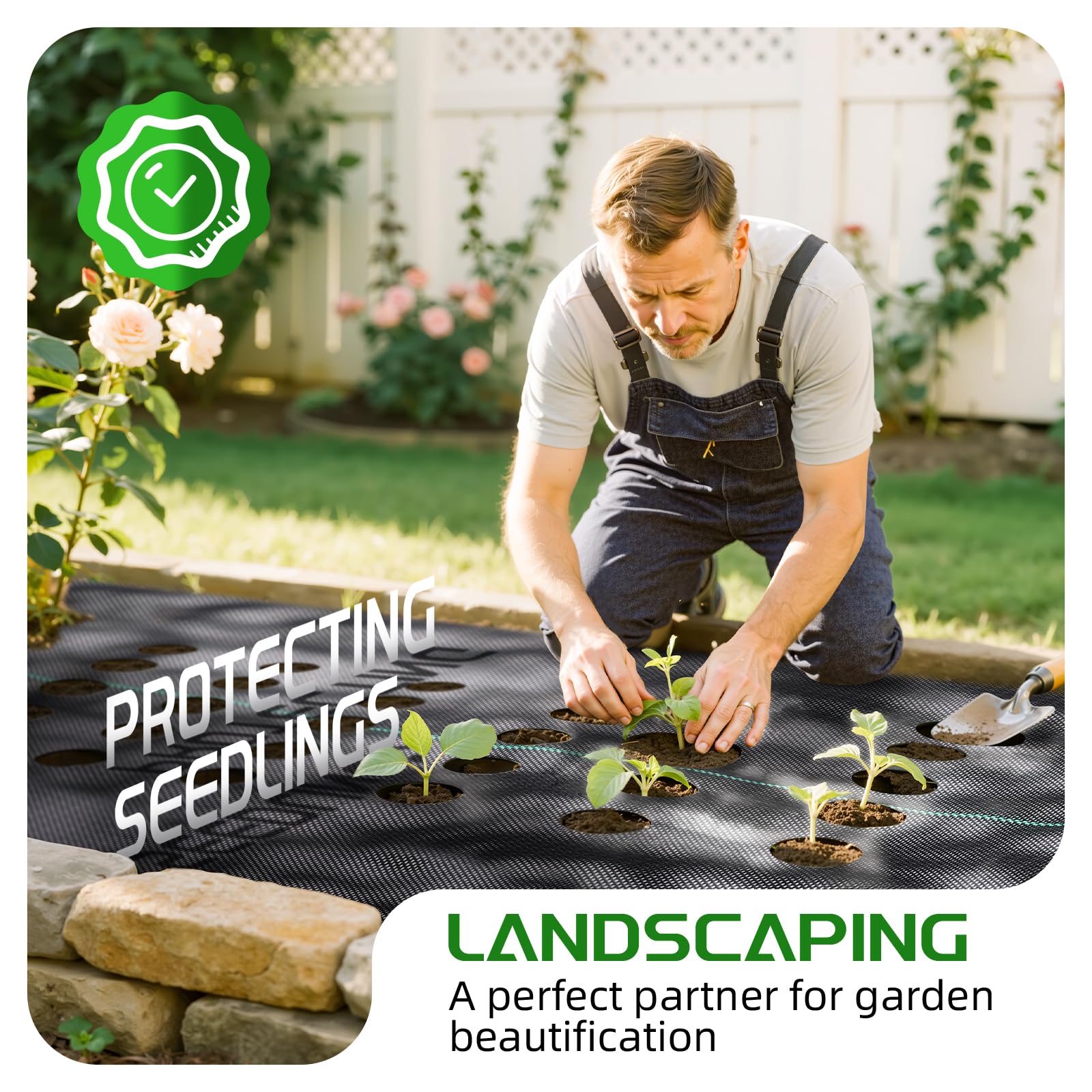 Land Guard 4ft x 300ft Weed Barrier Fabric Heavy Dusty, Ground Cover, Weed Mat, Woven Landscape