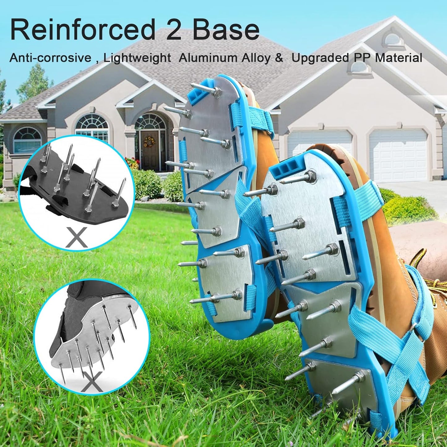 Lawn Aerator Shoes for Grass - Pre-Assembled Grass Aerator Shoes for Lawn - Soil Yard Aerator Tool for Aerating Patio Garden