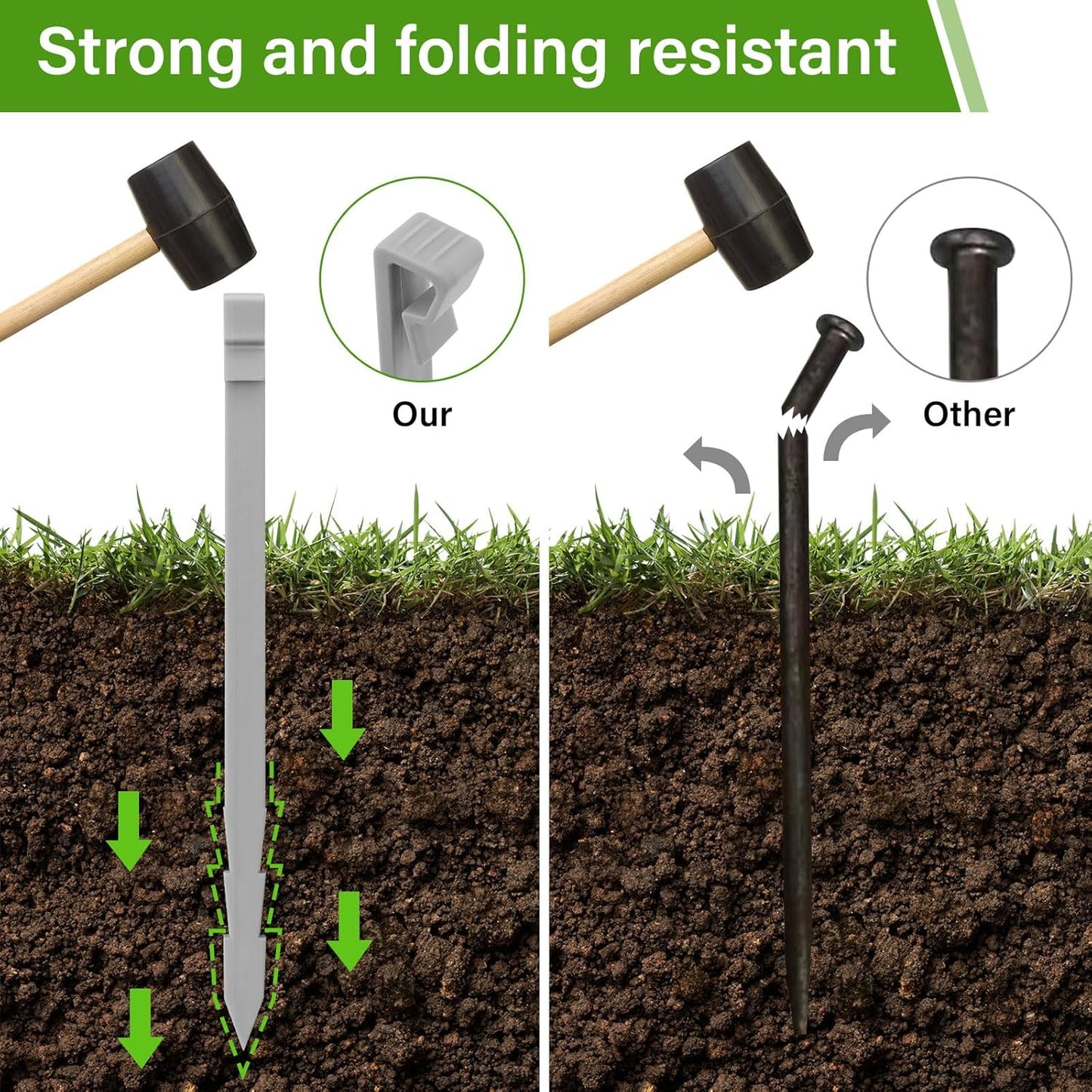 20Pcs Garden Edging Border, 21Ft Marbled Design Garden Landscape Edging Borders with 20 Pcs Stakes, Plastic Garden Fence Lawn Edging Border for Flower Bed, Yard, Patio, and Pathway Landscaping