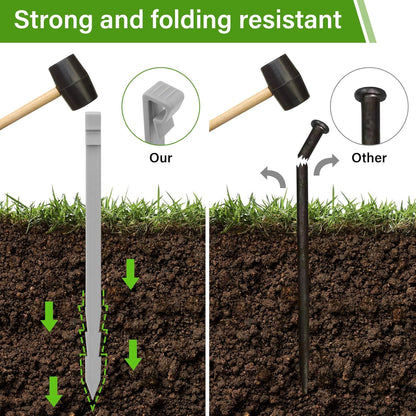 20Pcs Garden Edging Border, 21Ft Marbled Design Garden Landscape Edging Borders with 20 Pcs Stakes, Plastic Garden Fence Lawn Edging Border for Flower Bed, Yard, Patio, and Pathway Landscaping