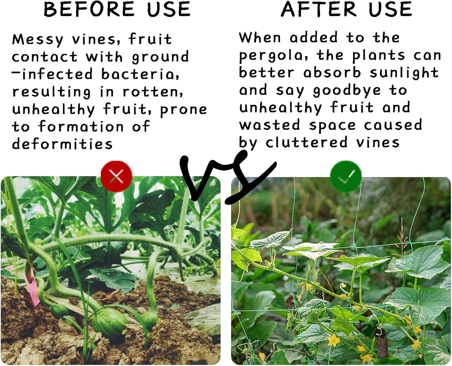 A-Type Cucumber Climbing pergola up to 50in up to 46-48in, Outdoor Climbing Triangle Plant Garden net, Vegetable Plant Support, loofah Climbing pergola
