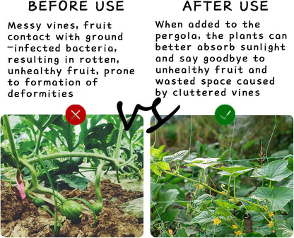 A-Type Cucumber Climbing pergola up to 50in up to 46-48in, Outdoor Climbing Triangle Plant Garden net, Vegetable Plant Support, loofah Climbing pergola