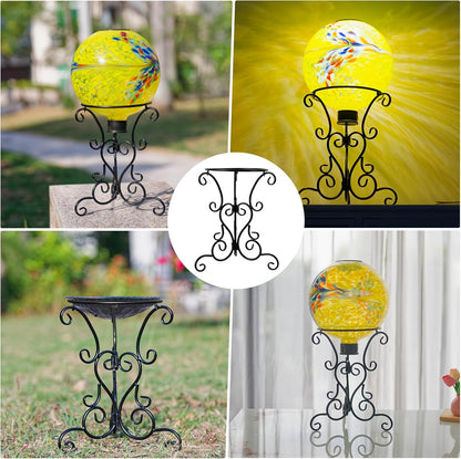 12" Black Metal Gazing Ball Stand for 10-12 Inches Stainless Steel Ball or Glass Gazing Globes Display,3 Base Holder for Indoor Outdoor Garden Lawn Yard,Metal Tripod for Glass Sphere Display