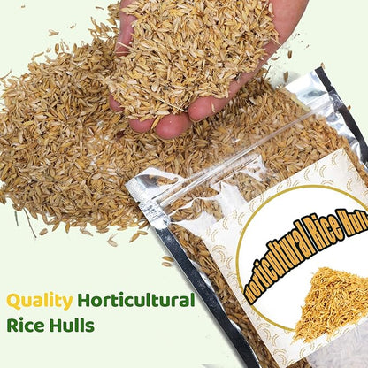 Rice Hulls for Gardening 4qt - Promote Root Development, Water Efficiency, and Disease Resistance
