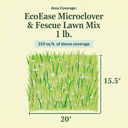 Ferry-Morse EcoEase Microclover and Fescue Low Maintenance Ground Cover Grass Seed Mix, 1lb