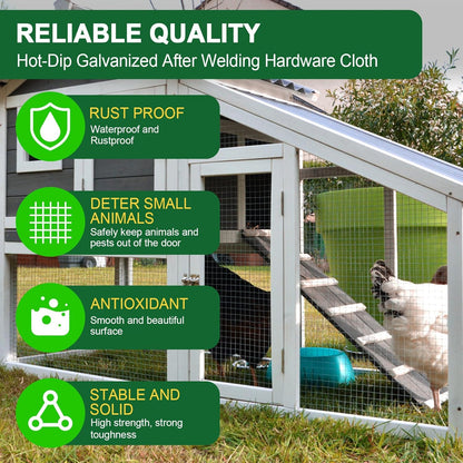 HOPERAN Black Hardware Cloth 1/2 inch 36 x 100 Ft Mesh 19 Gauge PVC Coated Chicken Wire - Vinyl + Galvanized Double Coated Fence - Welded Wire Mesh Roll for Chicken Coop Fencing Garden Fencing