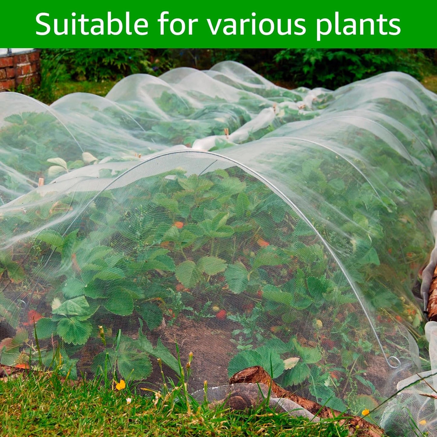 2 Pack Garden Netting, 8 x 19 FT Bird Netting Barrier Row Cover, Plants Covers Protection Ultra Fine Net for Fruits Flower Vegetables from Insect Pest Barrier Bug Eating