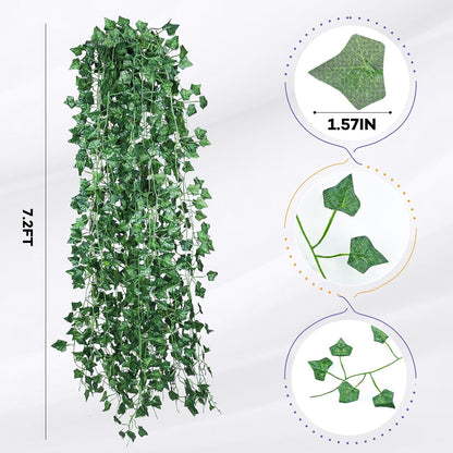 60 Pack 420 Feet Vines,Ivy,Ivy Garland,Fake Ivy,Fake Leaves,Ivy Vines,Artificial Vines,Green Vines,Leaves Room Decor,Vines for Bedroom,Wall Decor,Wedding Party