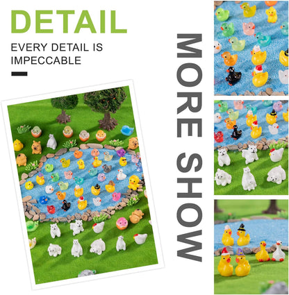 Miniature Small Animal Figurines, 76 Pieces of Mini Resin Animals, Cute Animal Decoration Ornaments, Miniature Landscape Ornament Sets, Fairy Garden