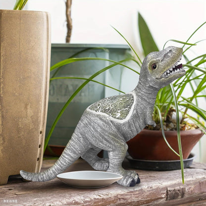 Dinosaur Garden Statue Outdoor Decoration - Weather Resistant Resin Dinosaur Sculpture, Hand-Painted Retro Design, Perfect for courtyards, porches, Fish Tanks
