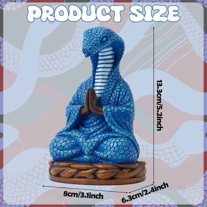 Meditation Snake Resin Statue - Zen Snake Figurine Statue for Snakes Lover Gifts Mediation Yoga Room Buddhism Namaste Room Decor Spiritual Sculpture for Office Home Shelf Desktop Decoration