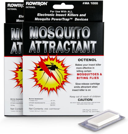 Flowtron MA-1000 Octenol Mosquito Attractant Cartridge, Compatible with BK-15, BK-40, BK-80, MC-9000, FC-8800-2 Pack
