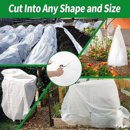 Avalution Plant Covers Freeze Protection, 10x50 FT Frost Cloths for Outdoor Plants, 0.9 oz/yd² Reusable Frost Blankets for Outdoor Plants, Row Covers for Vegetables Season Extension