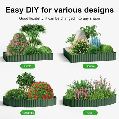 Land Guard Corrugated Metal Garden Edging, 12"×50Ft Steel Landscape Edging, Corrugated Metal Yard Edging Borders, Steel Edging for Landscaping, Garden Fence, Lawn, Flower Bed (Olive-Green)