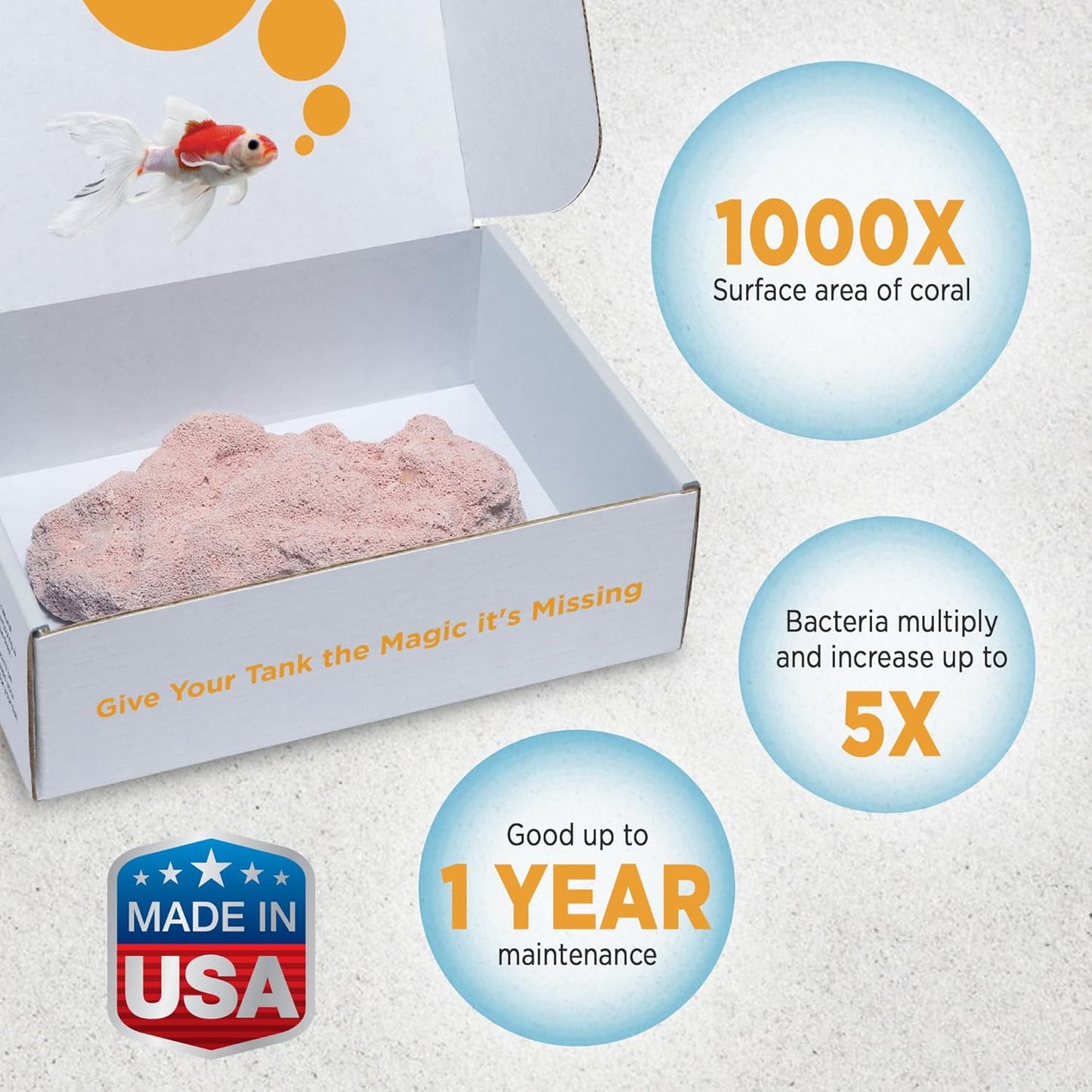 Fish Tank Rocks for Enhancing Water Clarity with Your Regular Cleaning Routine, Fish Friendly Aquarium Rocks, All Natural Aquarium Decor - Large - Covers Upto 3500 Gallons