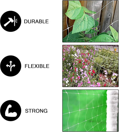 COMMON CULTURE Professional Grade Trellis Netting Bulk Roll, 4ft x 4920ft (48" x 4920' | 1.22m x 1500m), 6" (15 cm) Squares, Heavy Duty Scrog Net with Trimming Scissors