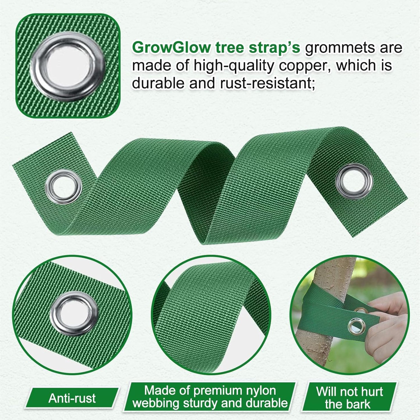 3 Pack 18" Tree Stake Kit, Heavy Duty Spiral Stakes and Supports for Leaning and Young Trees Straightening, Protect Trees from Bad Weather (Green)