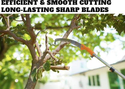 5-24 ft Pole Saw for Tree Trimming // Manual Telescopic Long Pole Tree Trimmer // Tree Trimming Saw with Extension Pole // The Ultimate Telescoping Palm Tree Pruner Long Pole Saw
