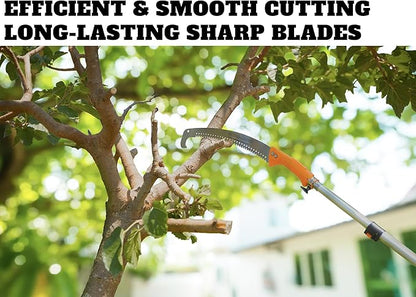 5-30 ft Pole Saw for Tree Trimming // Manual Telescopic Long Pole Tree Trimmer // Tree Trimming Saw with Extension Pole // The Ultimate Telescoping Palm Tree Pruner Long Pole Saw