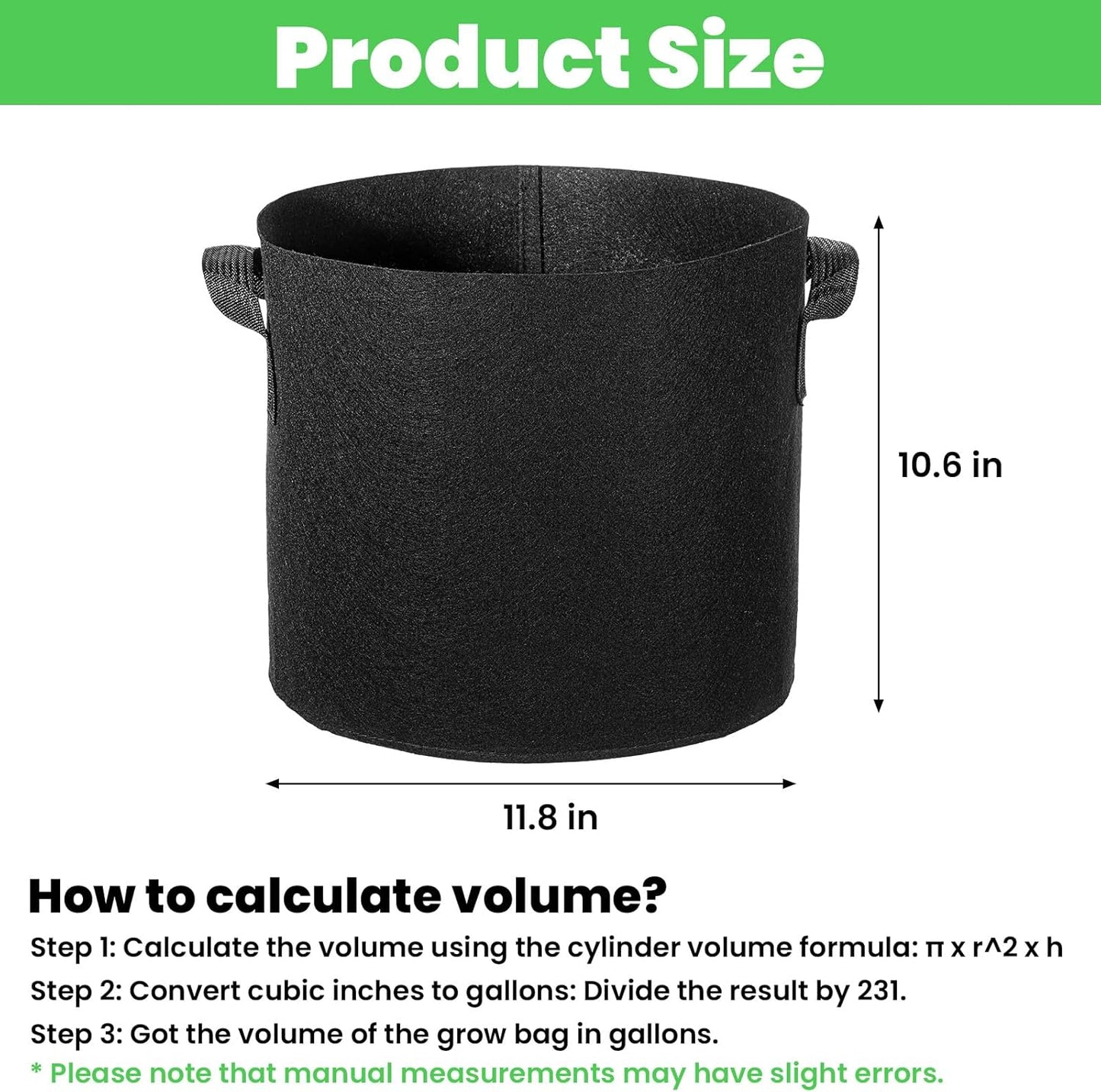 20-Pack 5 Gallon Plant Grow Bags: 280G Thickened Nonwoven Potato Grow Bags with Handles, Black Fabric Pots Felt Garden Bags, Gardening Supplies for Growing Vegetable Fruit Tomato Flowers Herbs