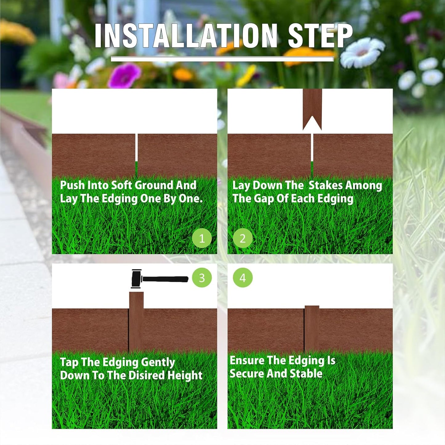 20ft. 6-Pack Cor-Ten Steel Landscape Edging - 40" L x 6" H Metal Edging for Landscaping with 6 Stakes, Hammer-in Garden Edging, Metal Landscape Edging for Flower beds, Lawn & Yard (Rusted)
