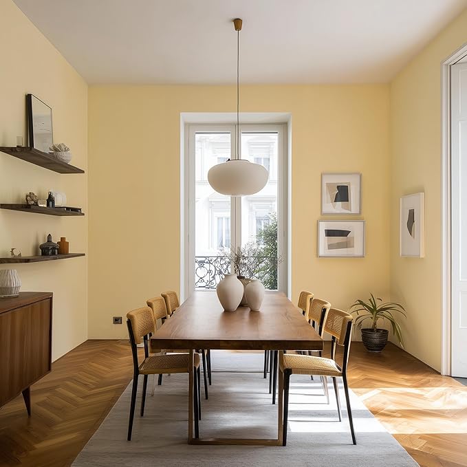 EVOLVE Paint & Primer: Environment-friendly, Low Sheen with One-coat Coverage for Interior & Exterior surfaces (Honey Yellow, 5-Gallon)
