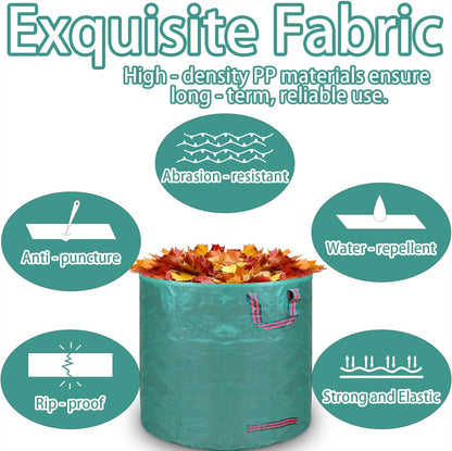 Reusable yard waste bags. 72-gallon large leaf bags(3-pack) Heavy-duty yard garden bag. Leaf bags with 4 handles that can stand upright. Great for collecting leaves and grass clippings