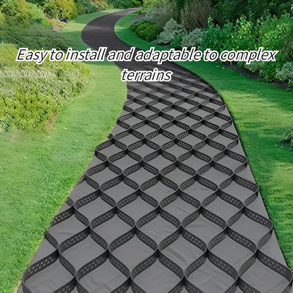 Ground Grid Black Base Grid, Durable Ground Reinforcement for Gardens Yards Pathways Slopes, Parking Landscaping (25x8Ft x 2Inch)