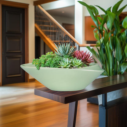 Ceramic Bonsai Pot - 18 Inch Planter with Drainage Hole Large Modern Bonsai Planter Decorative Succulent Flower Plant Pot for Indoor Plants Outdoor Green