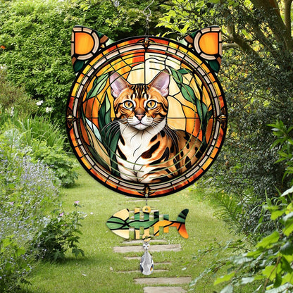 Bengal Cat Wind Spinner, Bengal Cat Wind Spinner Hanging for Yard and Garden