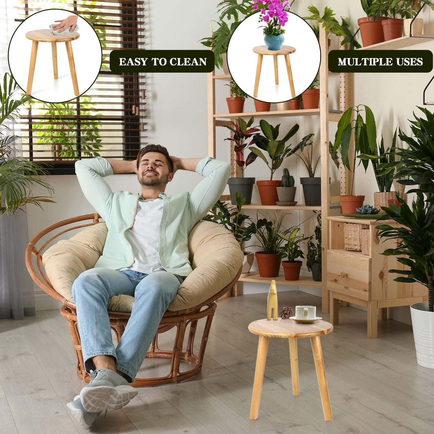 Plant Stand stool for Plant Small Plants Stand - Plant Table Mid Century Plant Stands