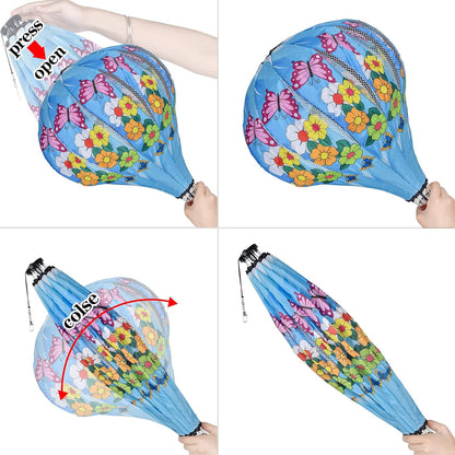 Giant Butterfly Hot Air Balloon Garden Wind Spinners Large Pinwheels Whirligigs Windmill Toys for Kids Yard Decor Lawn Decorations Outdoor Whirlygig Windmills Wind Twister Everyday 59" L 2Pack