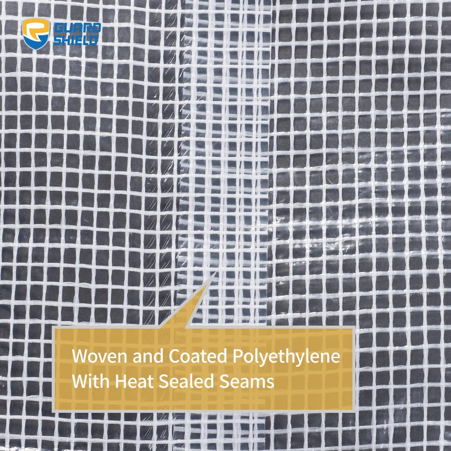GUARD SHIELD Clear White Tarp Heavy Duty 16x16 Feet Waterproof for Greenhouse Outdoor Garden Poly Cover UV Resistant 3x3 Weave 10mil (2-Pack)