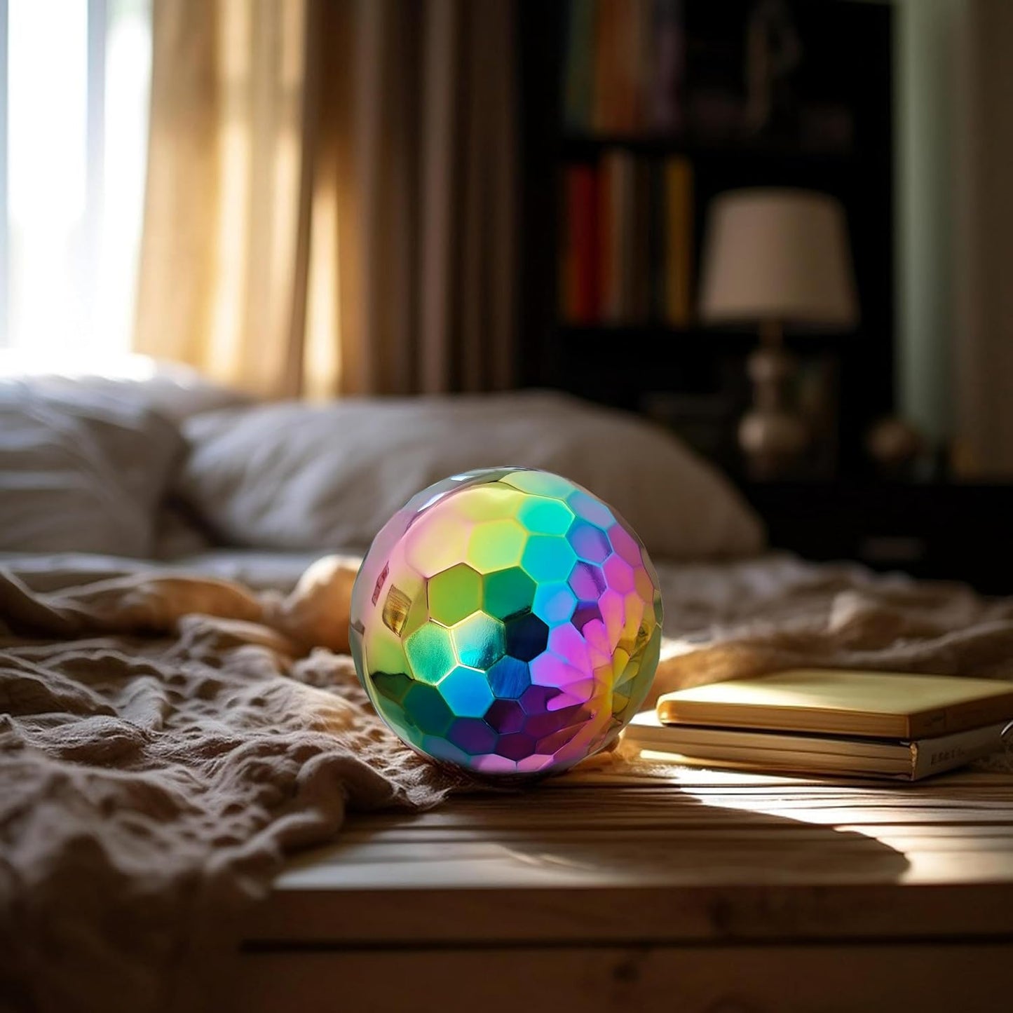304 Stainless Steel Gazing Ball Sculptures Diamond Ball Decoration Mirror Hollow Decor Ball Reflective Garden Sphere Hollow Metal Ball Ornament Statues Gazing Globe for Home Garden (Rainbow 6 inch)