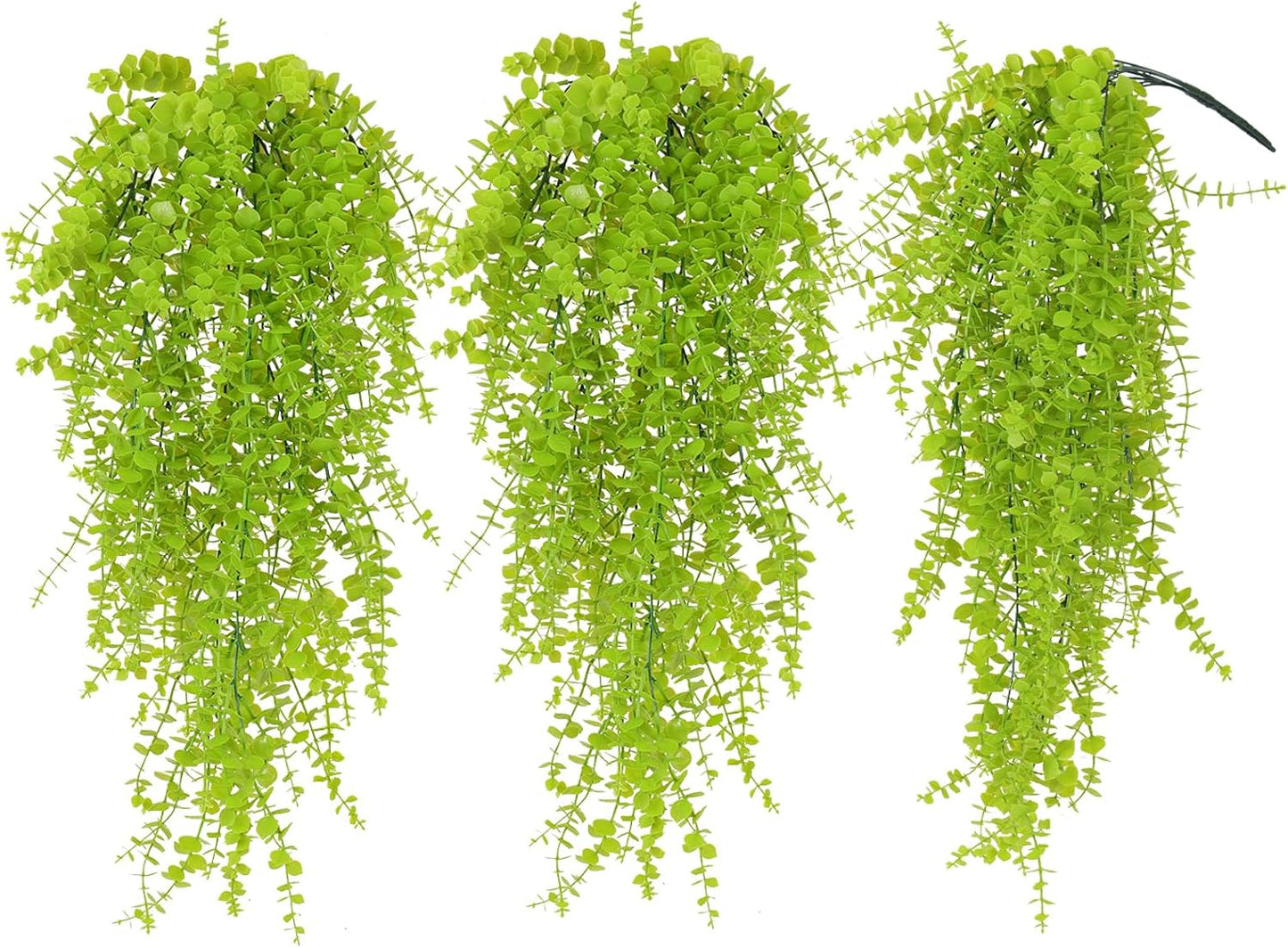 Fake Hanging Plants Faux Vine Leaves Artificial Green Eucalyptus Plants Fake Hanging Eucalyptus Leaf Plant Decorate Indoors Outdoors Decor of Living Room Kitchen Yard Garden Bedroom Wall(Light Green)