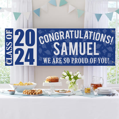 Let's Make Memories Personalized Graduation Banner Class of 2025 - Graduation Party Decorations - Congratulations Banner - Indoor/Outdoor Vinyl - Best in Class - Red - 6 ft.