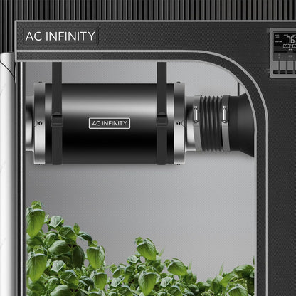 AC Infinity Inline Duct Fan Silencer, 4" Noise Reduction Muffler Blower Silencer for Indoor Hydroponics Grow Tent Ventilation Systems