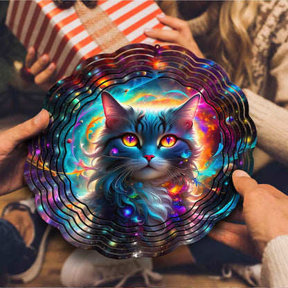 Celestial Cat Wind Spinner, Celestial Cat Wind Spinner Hanging for Yard and Garden, Unique Gift Wind Spinner, 3D Hanging Wind Spinner Outdoor