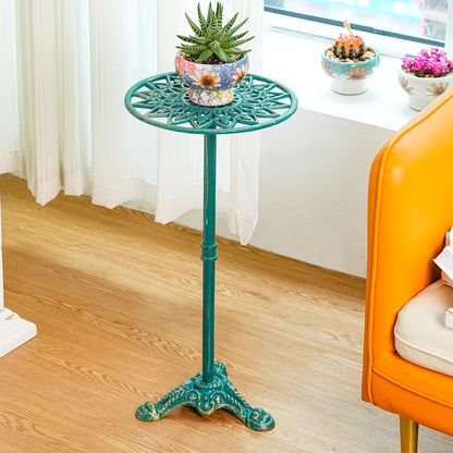 Sungmor Heavy Duty Cast Iron Potted Plant Stand, 24.2" Tall Metal Plant Stand, Vintage & Rustic Style Flower Stand Indoor Outdoor Garden Table, Decorative Flower Pot Holder for Balcony Patio
