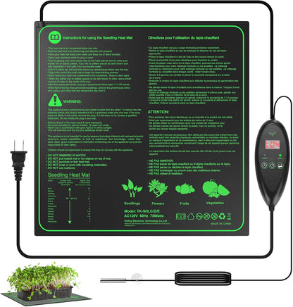 20"x 20" Seedling Heat Mat with Digital Thermostat Controller, Waterproof Plant Heating Mat Pad for Seed Plants Starter/Warm Hydroponic/Grass/Reptile/Sourdough/Indoor Growing