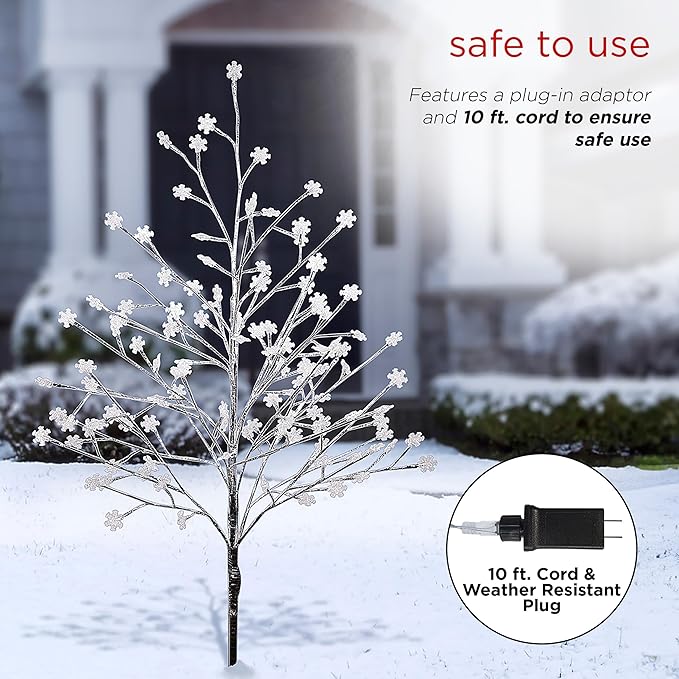 Alpine Corporation 58"H Indoor/Outdoor Frosty Christmas Snowflake Tree with LED Lights , Christmas Decoration