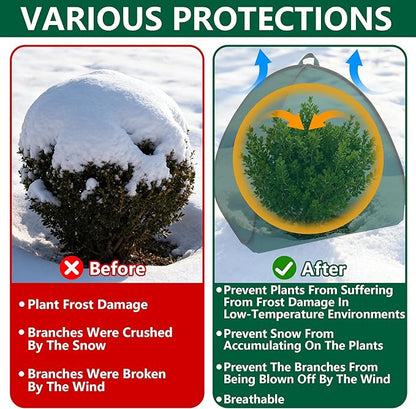 2 Pcs Pop Up Shrub Covers Frost Protection Tent, 30" x 28" x 28" Winter Plant Cover Freeze Protection, Warm Garden Plant Protector Tent for Protecting Outdoor Shrub Fruit Potted Plants from Snow & Ice