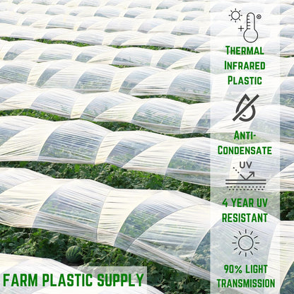 Farm Plastic Supply - Clear IRAC Greenhouse Plastic Sheeting - 6 Mil - (20' x 80') - 4 Year UV Resistant Infrared Anti-Condensate Green House Covering Thermal Greenhouse Plastic 6 mil