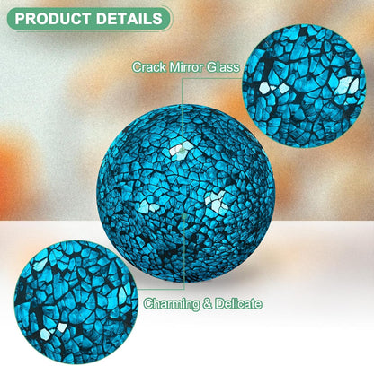 Decorative Ball for Bowls, 4 Inch Mosaic Glass Balls Decorative Glass Orbs for Home Decor/Dining Tables/Wedding Party/Coffee Table/Centerpiece Decor [Turquoise]