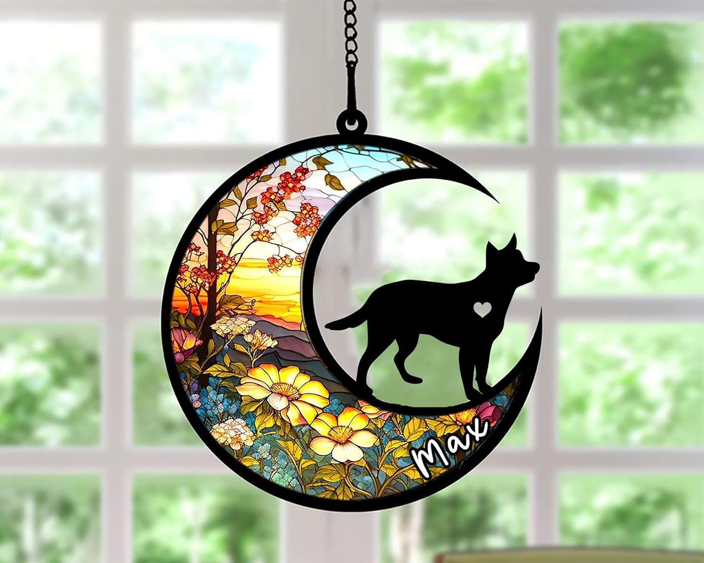 Personalized Dog Memorial, Custom Name Australian Cattle Heeler Dog Christmas Ornament, Custom Breeds, Pet Loss Light Catcher, Gifts for Lovers Loss of Pet Sympathy on Mothers Day Christmas