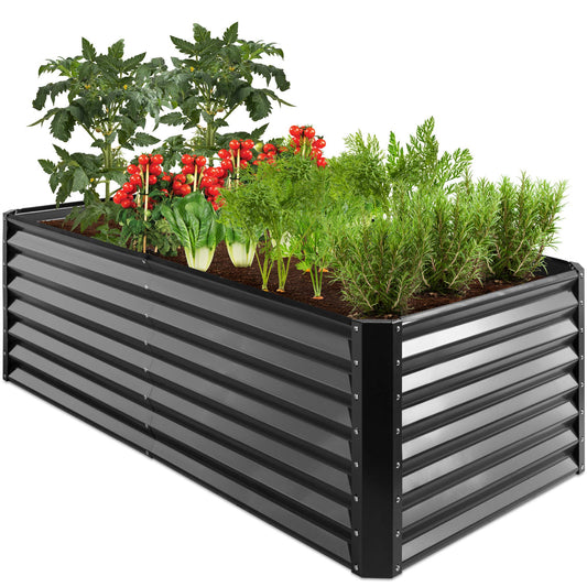 Best Choice Products 6x3x2ft Outdoor Metal Raised Garden Bed, Deep Root Box Planter for Vegetables