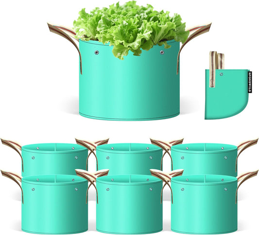 7 Pcs 20 Gallon Potato Grow Bag, PE Garden pots Plant Grow Bag with Branch-Binding Holes and Drain holefor for Vegetables, Strawberries, Flowers