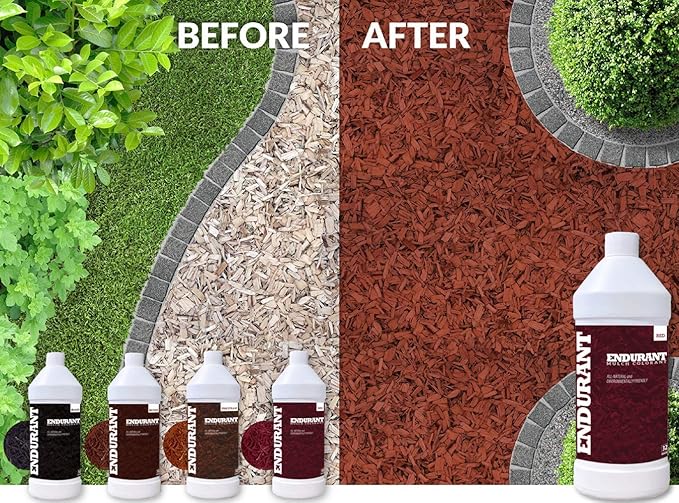 Mulch Dye Concentrate Color Renewal – Mulch Paint Revitalizes Approximately 1,000 Sq Ft of Faded Mulch to Instantly Transform Landscaping (32 oz) (Black)