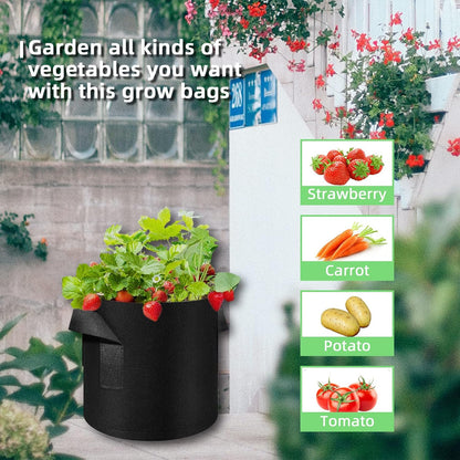 7 Gallon Garden Grow Bags, 60 Pack 7 Gal Planter Fabric Pot, Nonwoven Grow Bags Heavy Duty Aeration Fabric Pots with Handles, Garden Planters for Vegetables Flowers (7 Gal)