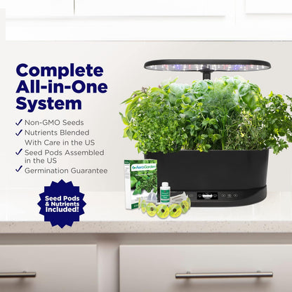Indoor Hydroponic Garden with LED Grow Light, 9 Pod Smart Herb Garden System with Auto Timer, 30W Full Spectrum Light, Countertop Indoor Plant Growing Kit with Vacation Mode